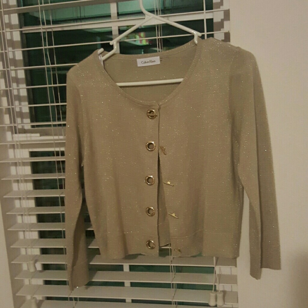 Calvin Klein Gold Button Cardigan